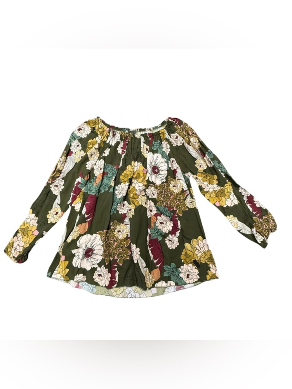 M Made In Italy  Floral Off-Shoulder Tunic Blouse Size Small